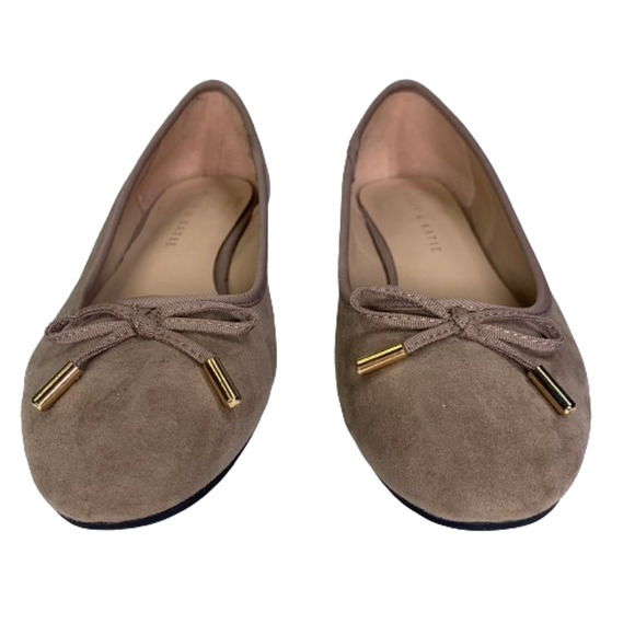 KELLY & KATIE Taupe Elerana Bow Ballet Flats - Picture 3 of 10